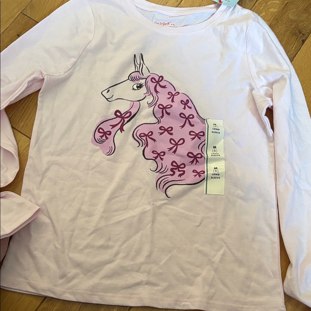 Pink Unicorn Long Sleeve Kids Shirt Cat and Jack size M (8)